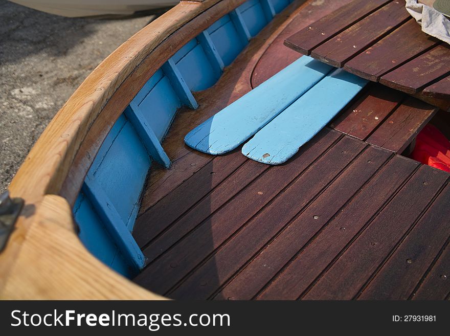 Wooden boats in the port of la spezia