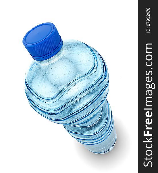 Bottle of water isolated over a white background