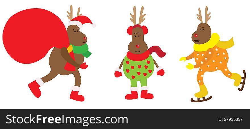 Christmas reindeer very nice and colorful.Digital illustration. Christmas reindeer very nice and colorful.Digital illustration