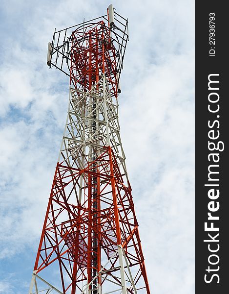 Signal telephone pole and back sky ground. Signal telephone pole and back sky ground