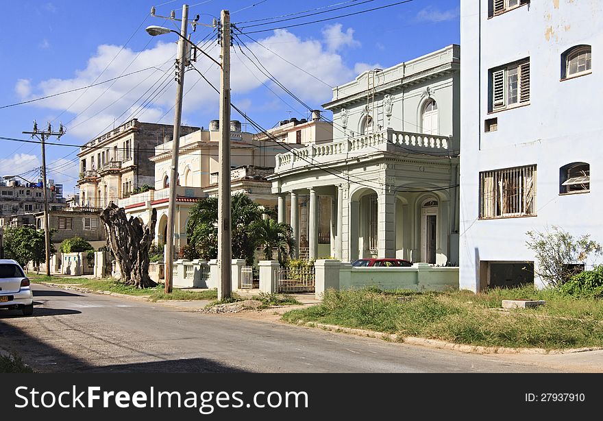 Architecture in Vedado district of Havana. Cuba.