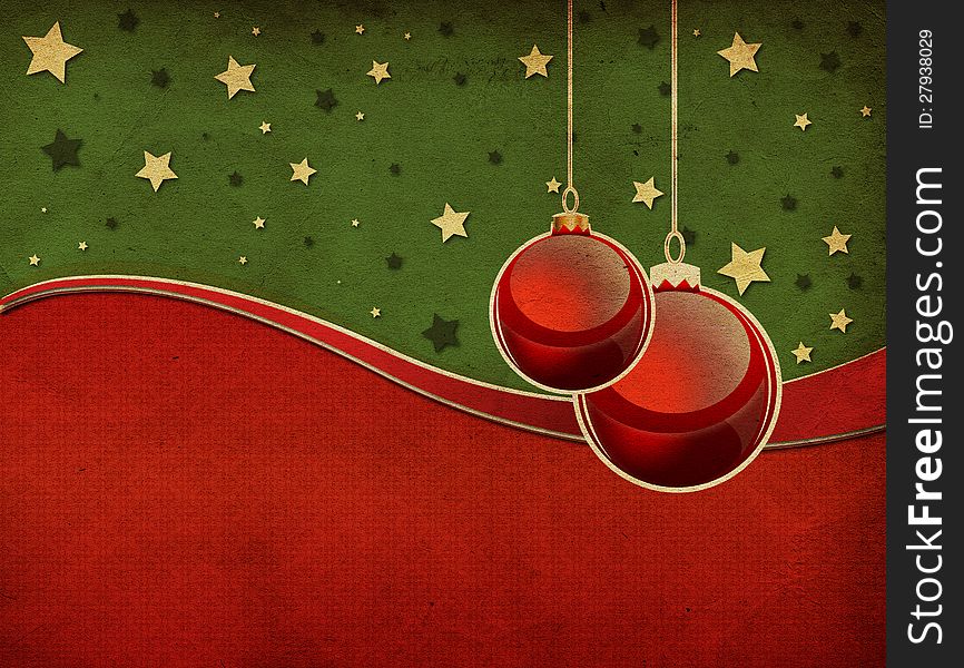 Illustration of retro Christmas background with balls. Illustration of retro Christmas background with balls.