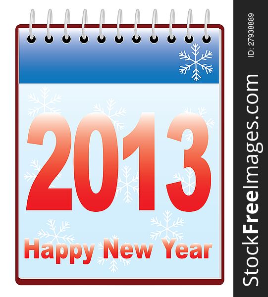 Happy new year 2013 calendar vector illustration