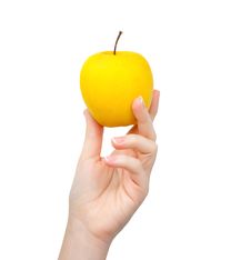Woman Hand On Holding A Apple Stock Photography Woman Hand On Holding A Apple Stock Photography