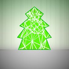 Green Triangular Christmas Tree Network Royalty Free Stock Photography Green Triangular Christmas Tree Network Royalty Free Stock Photography