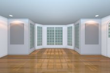 Empty White Living Room Stock Photo