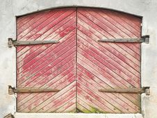 Wooden Door With Forged Curtain Stock Photography Wooden Door With Forged Curtain Stock Photography