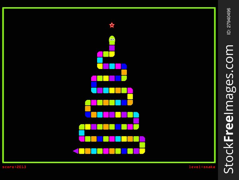 Festive Christmas Tree As Snake Game