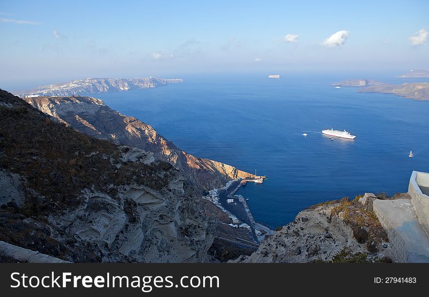 Greece, santorini island.Caldera view is summer. Greece, santorini island.Caldera view is summer
