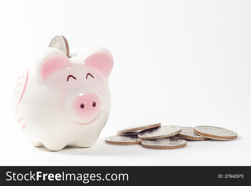 Piggy bank  on white background