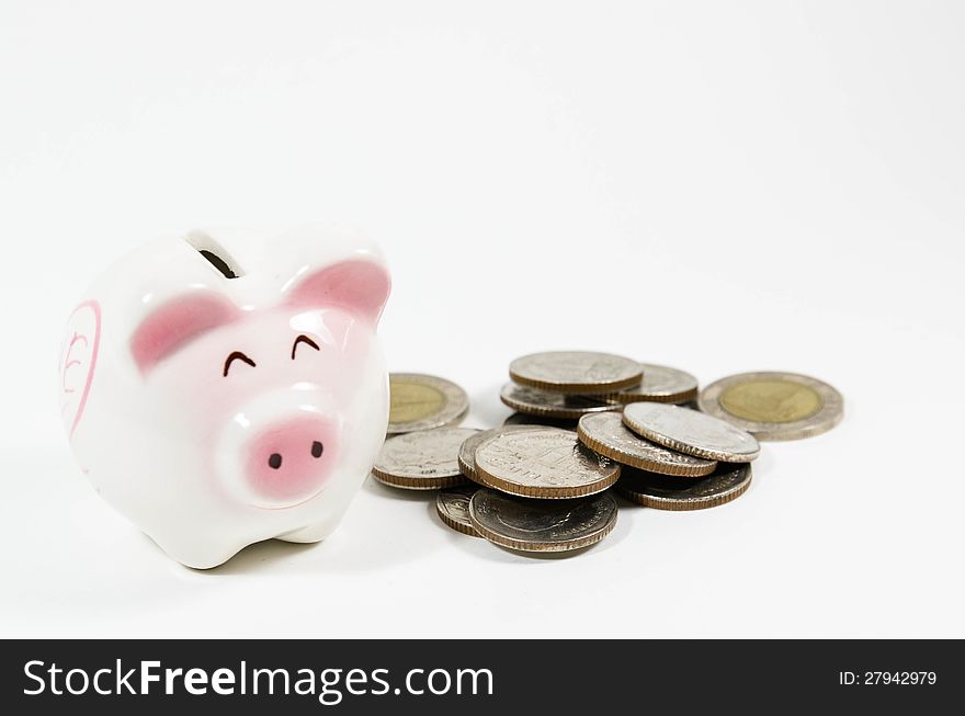 Piggy bank  on white background