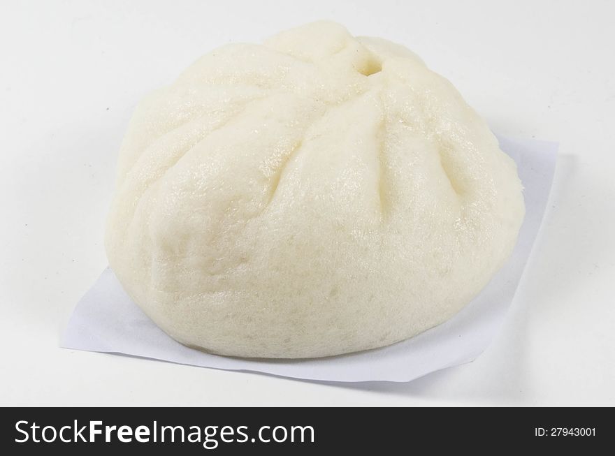 Chinese bun homemade  on a white background