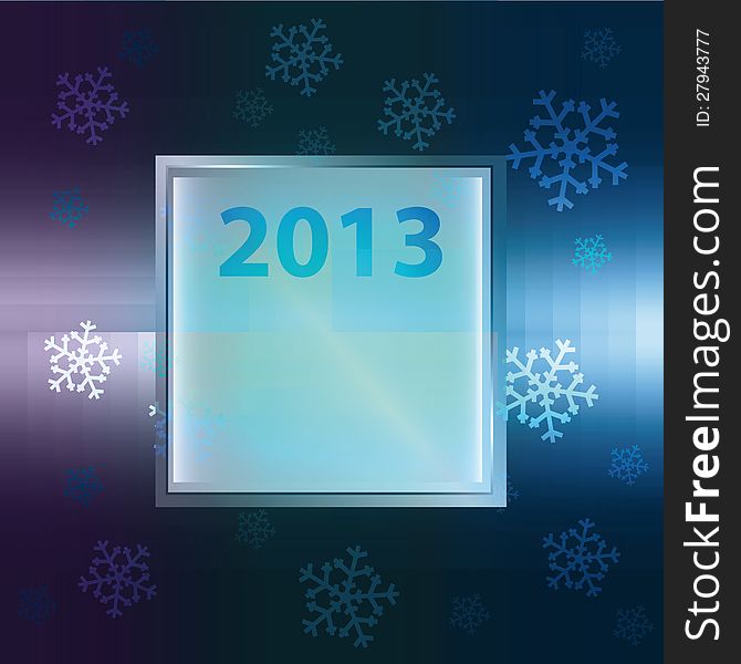 Snowflake With Square Frame Vector