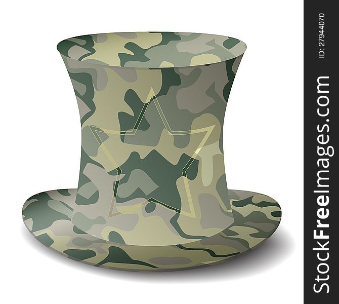 New royalty free military style top hat icon  on white background. New royalty free military style top hat icon  on white background
