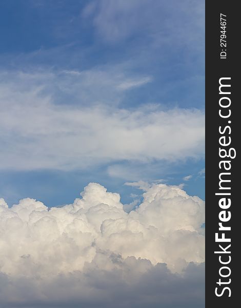 Background of cloudy sky with fluffy large groups. Background of cloudy sky with fluffy large groups.