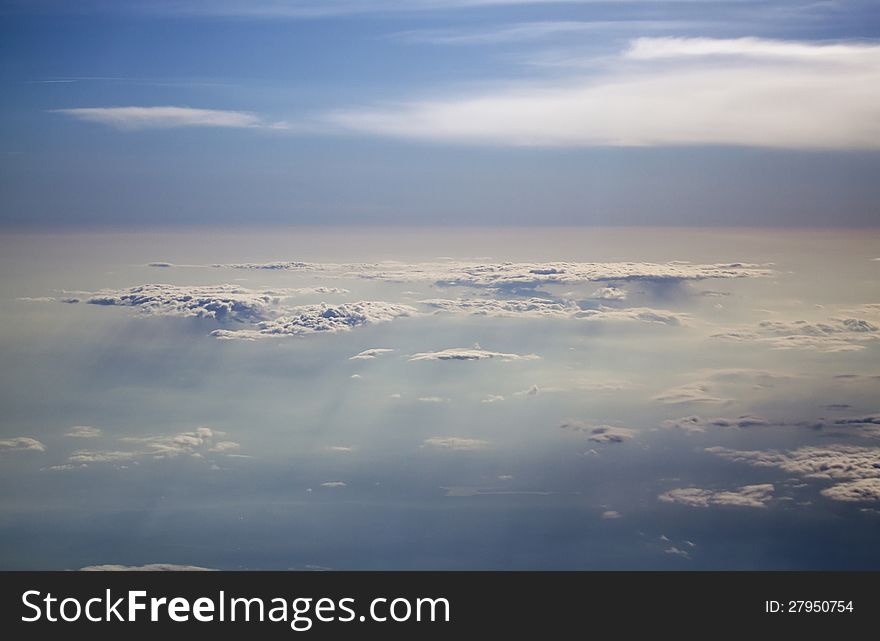 Beautiful sky with clouds from a high view point