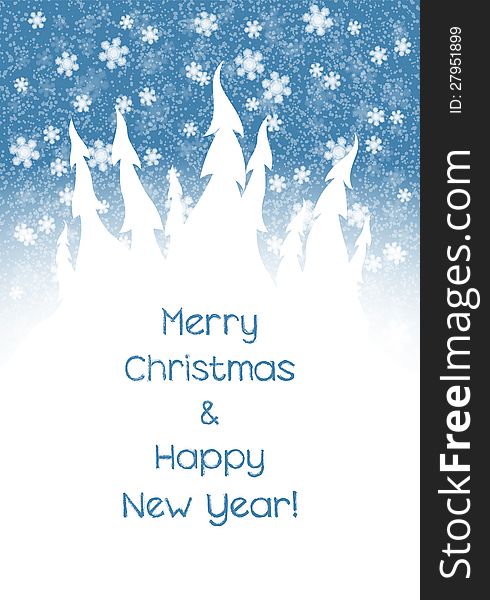 Vector Christmas greeting card. Background for design