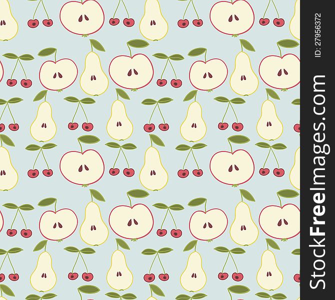 Vector seamless background with fruits. Vector seamless background with fruits