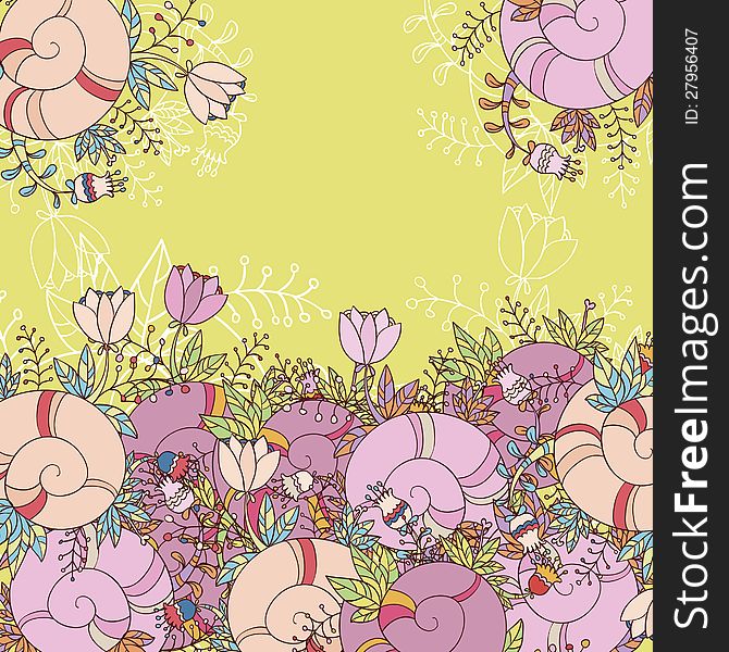 Vector background with flowers for wedding and invitation