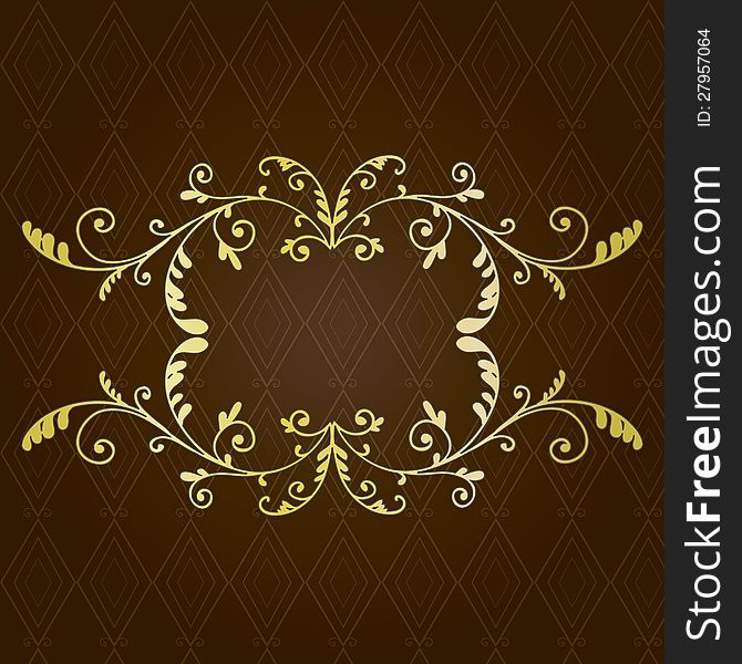 Vector gold background with border. Vector gold background with border