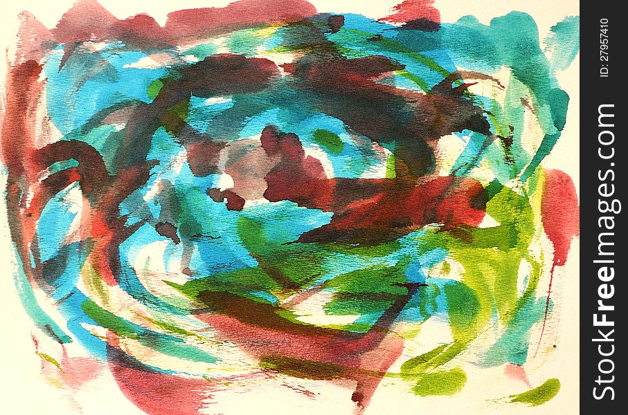 Abstract watercolor background on paper