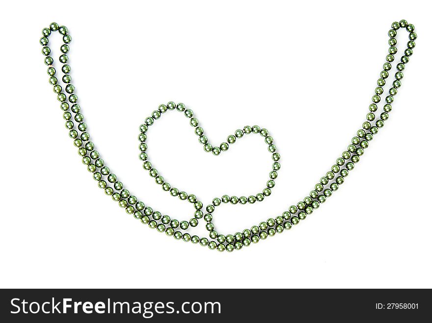 Background heart of of beads isolated