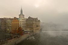 Fog Over The River Vltava In Prague Stock Images Fog Over The River Vltava In Prague Stock Images