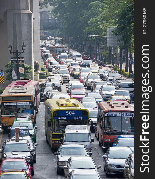 Traffic in rush hour in Bangkok. Traffic in rush hour in Bangkok