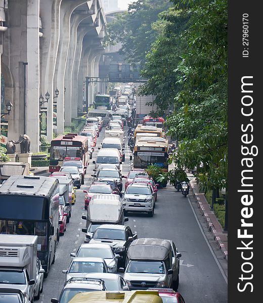 Rush hour of traffic in Bangkok. Rush hour of traffic in Bangkok