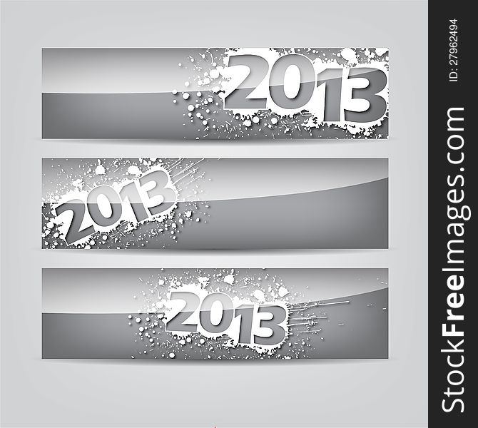 Abstract New Year headers, banners