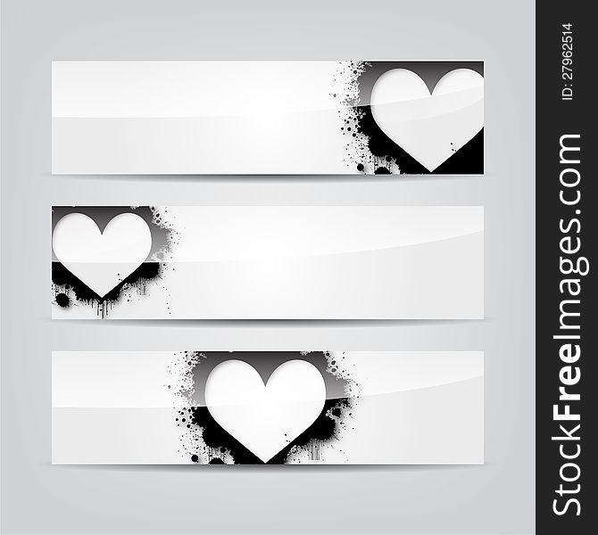 Abstract Heart Colorful Web Banner