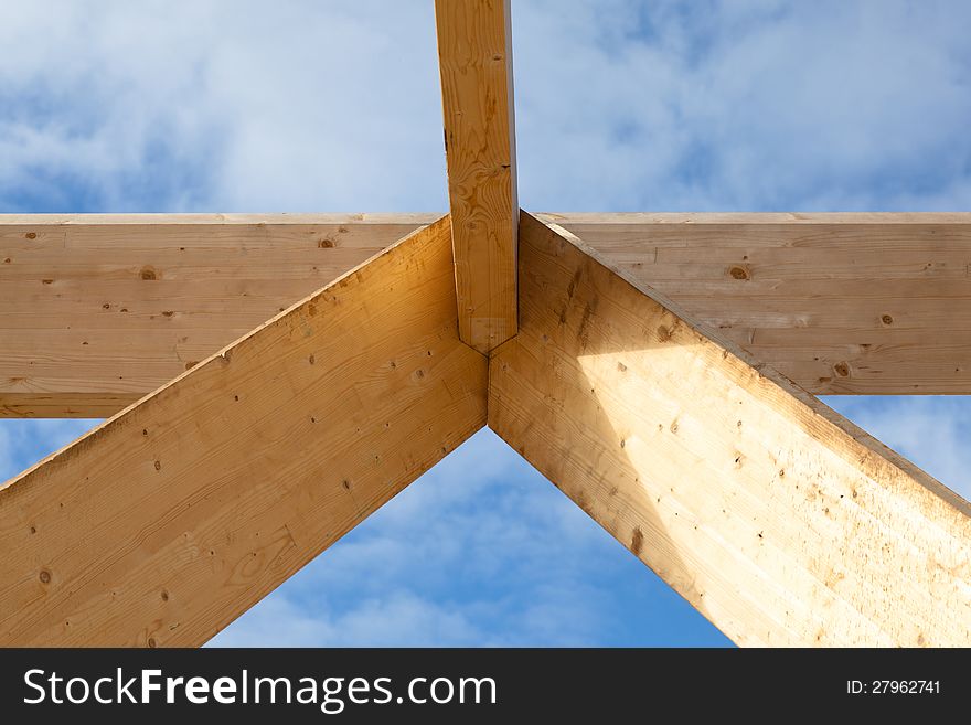 Detail of a roof construction. Detail of a roof construction