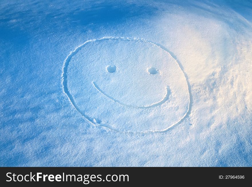 Funny smiley face in the snow. Funny smiley face in the snow.