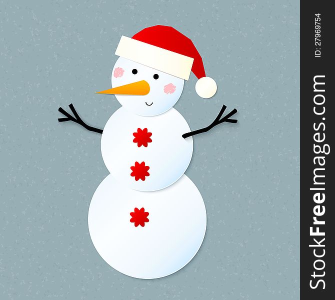 Vector paper snowman