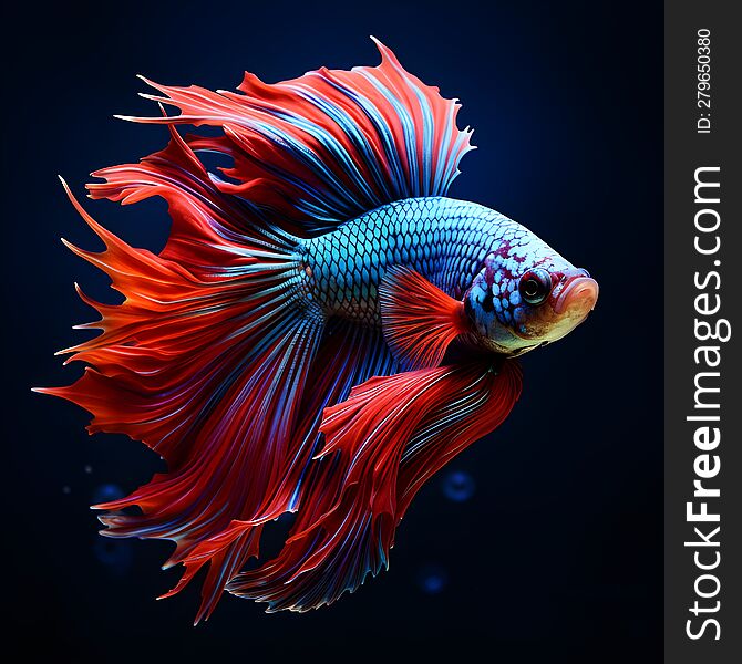 Long Fin Colorful Siamese Fighting Fish