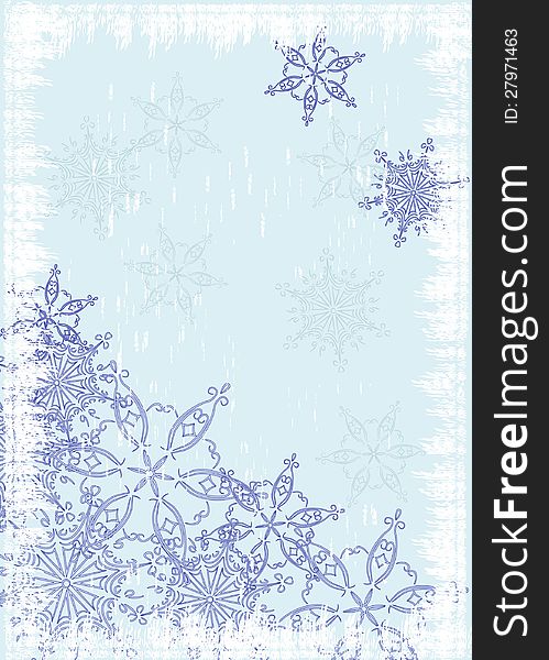 Vector grunge background with snowflakes