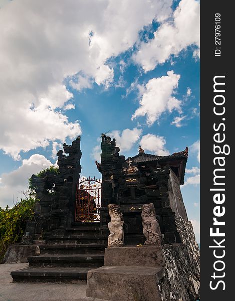 Pura Batu Bolong - small hindu temple near Tanah Lot, Bali, Indonesia. Pura Batu Bolong - small hindu temple near Tanah Lot, Bali, Indonesia