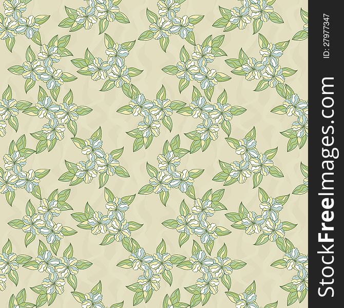 Seamless floral background with abstract flowers with leaves. Seamless floral background with abstract flowers with leaves