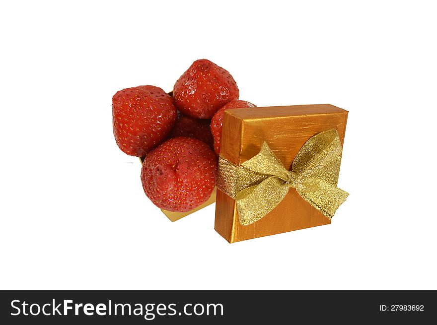 The box with strawberry