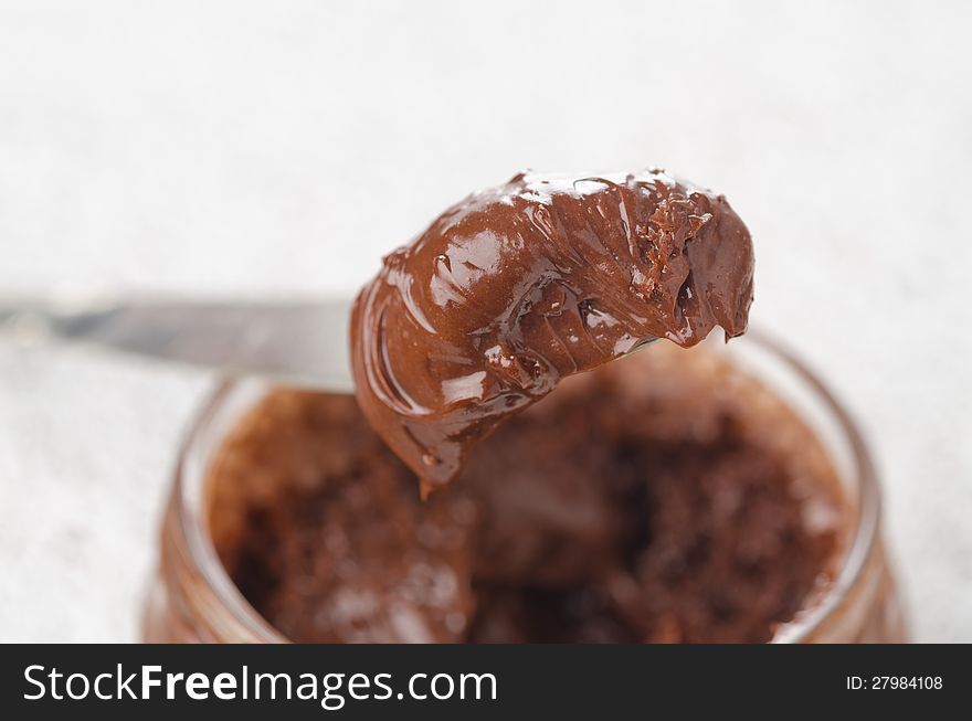 Chocolate Paste In A Glass Jar