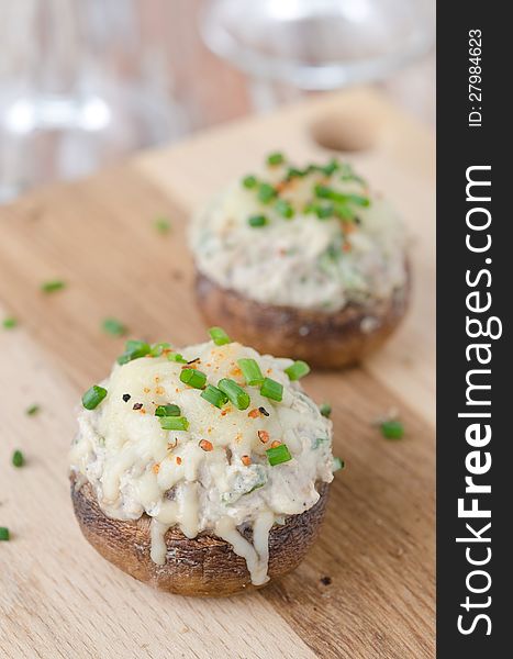 Stuffed Mushrooms, Baked With Cheese
