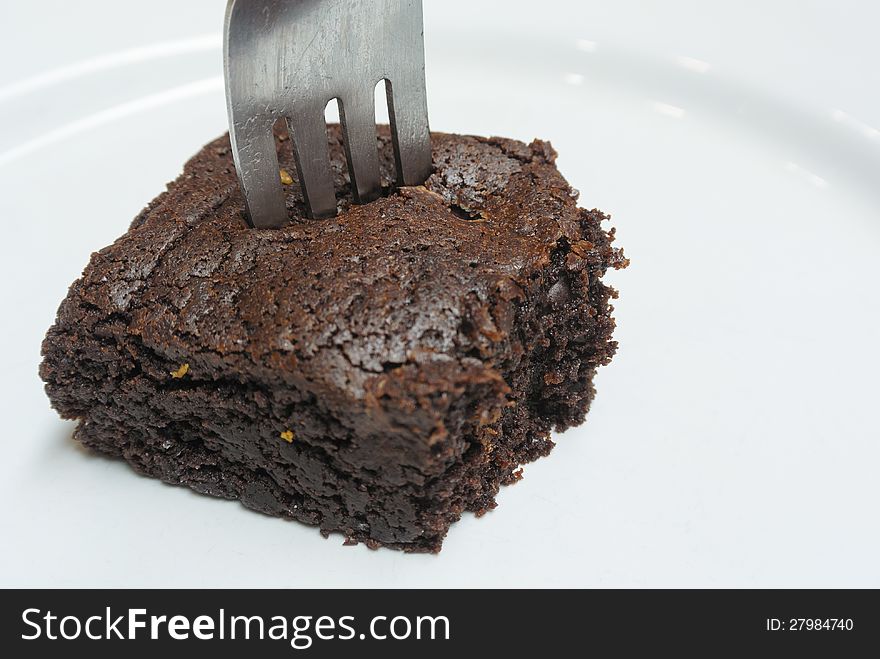 Chocolate Brownie With Fork