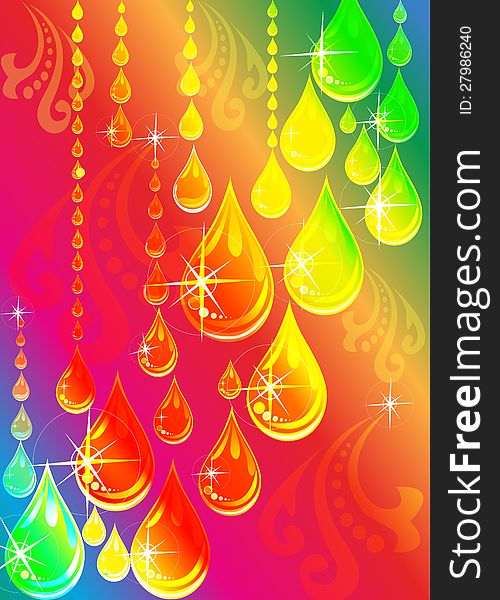 Abstract background in the manner of varicolored drop on rainbow. Abstract background in the manner of varicolored drop on rainbow