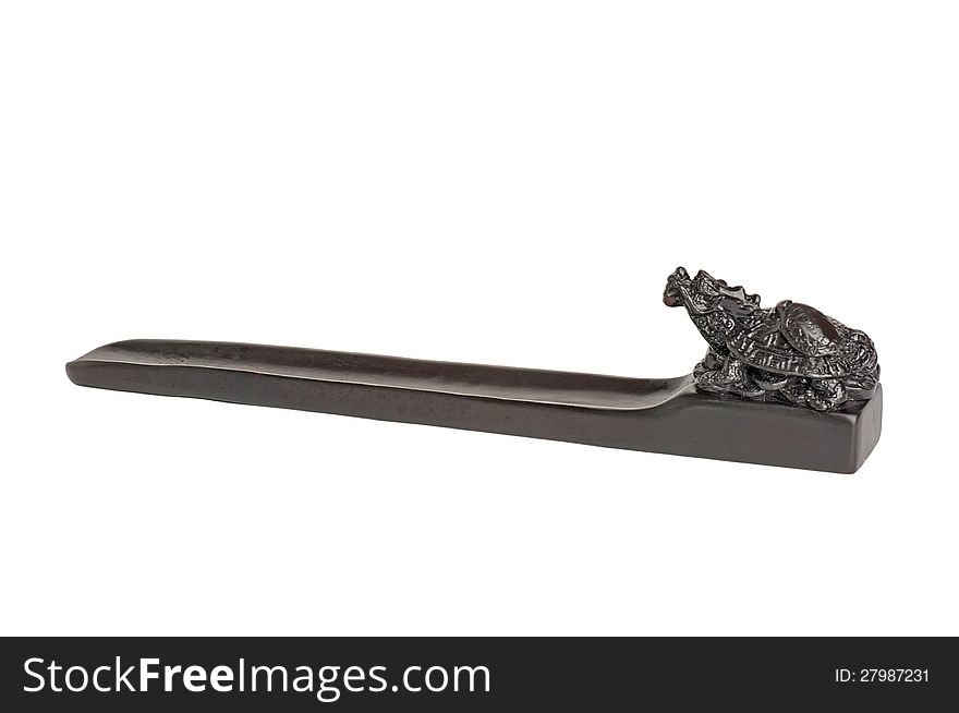 Incense holder made ​​of bone, isolated on a white background