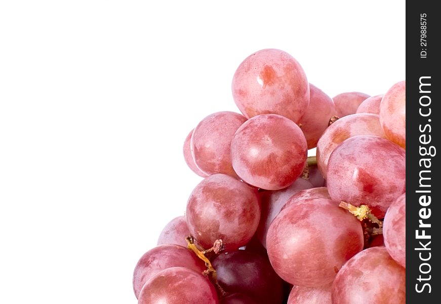 Fresh purple grape  on white background