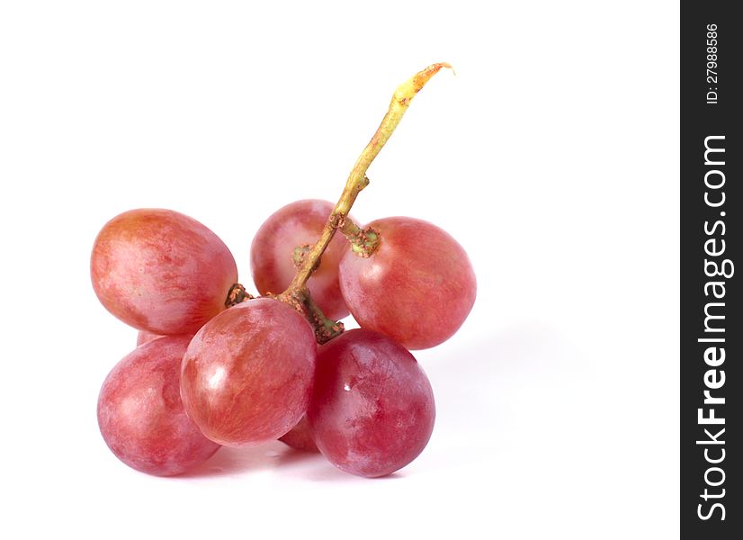 Fresh purple grape on white background