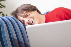 Teenage Boy Using Laptop Royalty Free Stock Photo Teenage Boy Using Laptop Royalty Free Stock Photo