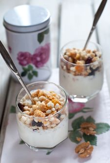 Gluten Free Muesli With Natural Yogurt Stock Photo Gluten Free Muesli With Natural Yogurt Stock Photo