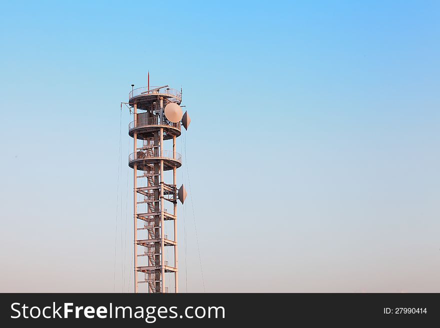 Antenna tower and blue sky