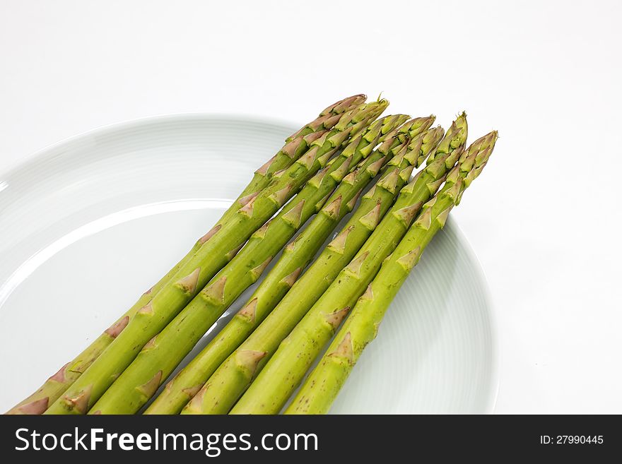 Asparagus on the white background